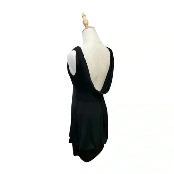 Eliza J Black Bubble dress Career Cocktail Stretch Sleeveless V neck Size 6 - Picture 5 of 7